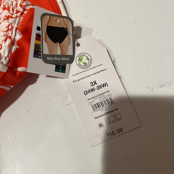 3x 24w-26w orange and white floral bikini ❤️🔥 NWT time and tru - Picture 6 of 16